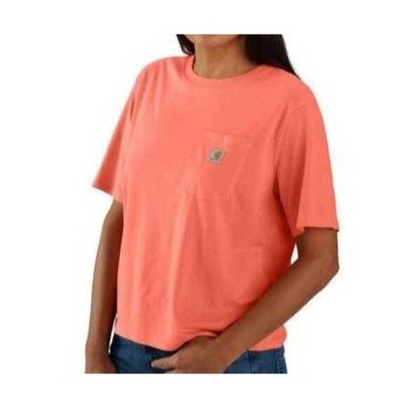 Carhartt Women's Loose Fit Lightweight Short Sleeve Crewneck T-Shirt Salmon  TK6 - Picture 1 of 5